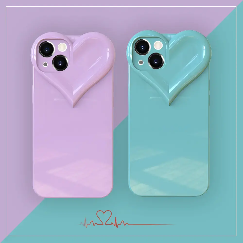 Lovely Heart Shape Fashion Case For iPhone 13 Pro