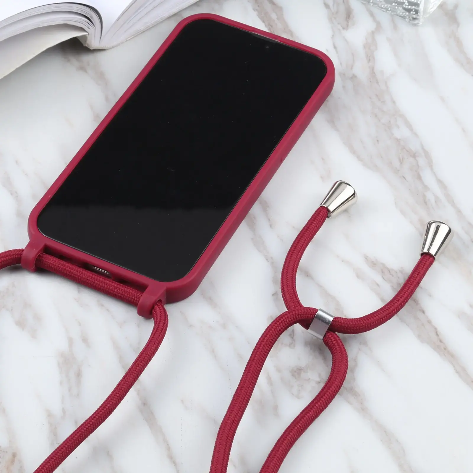 Eco Friendly iPhone 13 Biodegradable Phone Case With Crossbody Lanyard Strap 