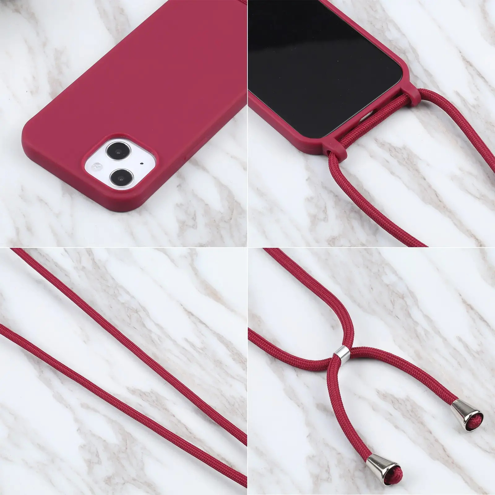 Eco Friendly iPhone 13 Biodegradable Phone Case With Crossbody Lanyard Strap 