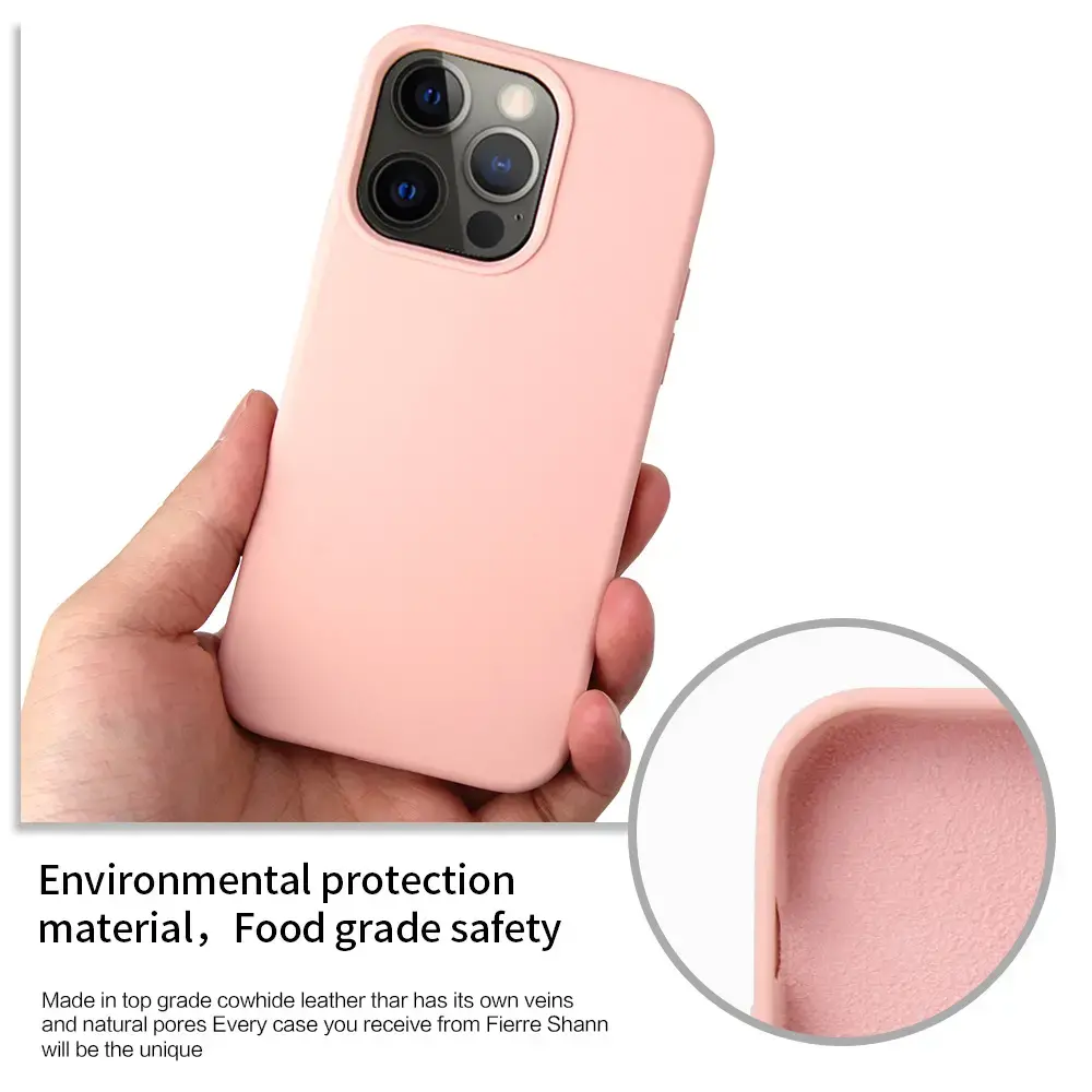 iPhone 13 Liquid Silicone Ultra Slim Shockproof Protective Phone Case with Microfiber Lining