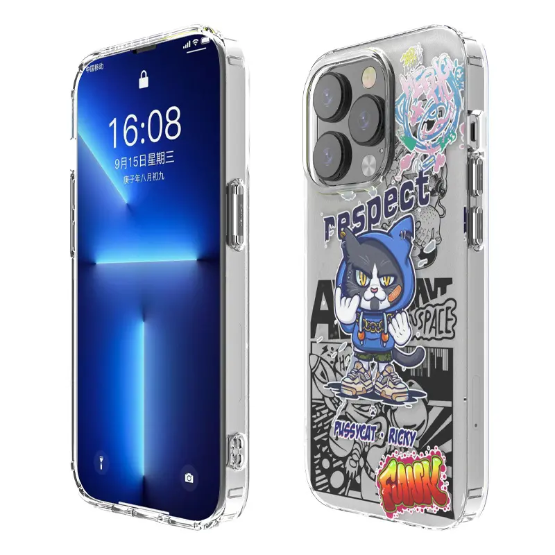 Clear iPhone 15 Pro Phone Case with Pattern