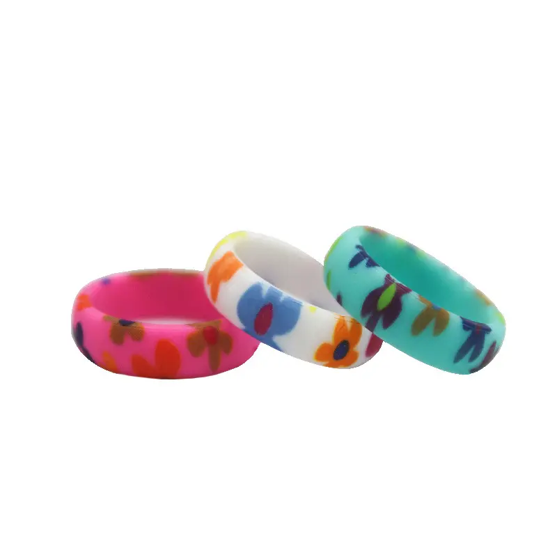 printed silicone wedding rings