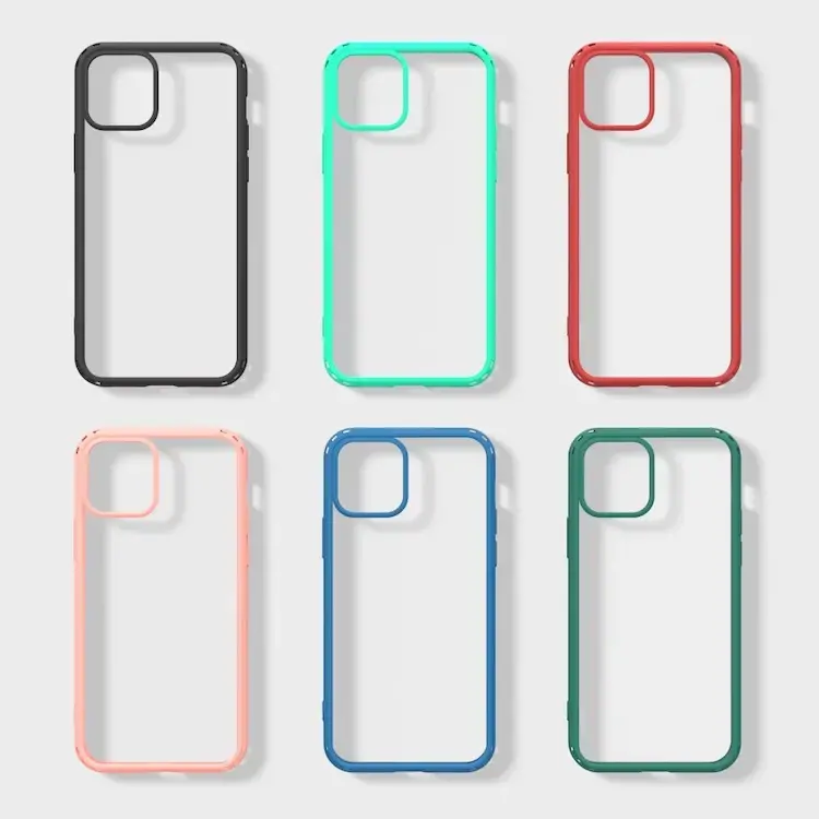 Hard PC And Flexible TPU Frame Transparent Cover Case for iPhone 12