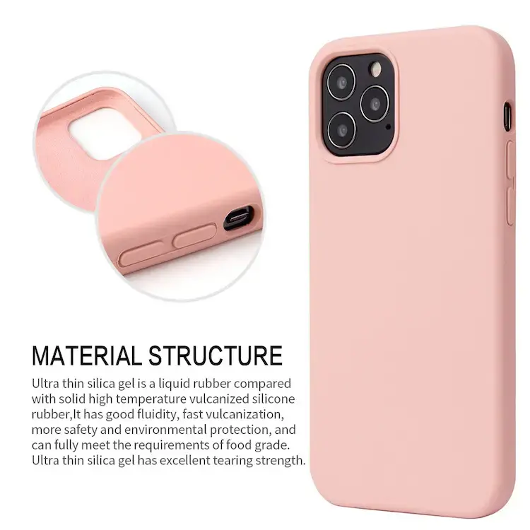  Liquid Silicone Case Gel Rubber Full Body Protection Shockproof Cover Case for iPhone 12