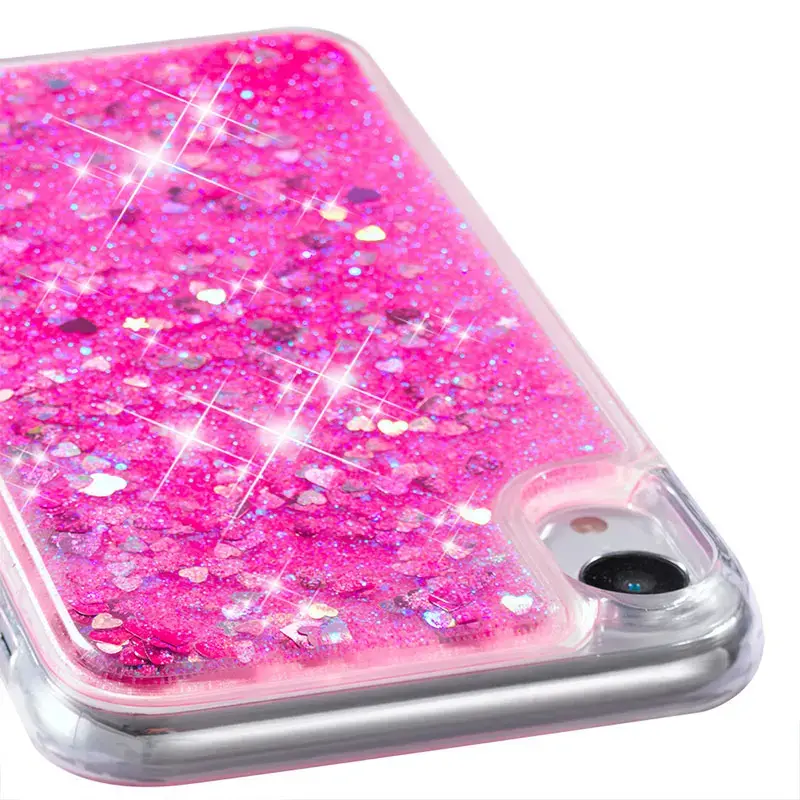 Glitter Case Girly Girls Women Bling Liquid Sparkle Fashion Flowing Quicksand Case for iPhone XR