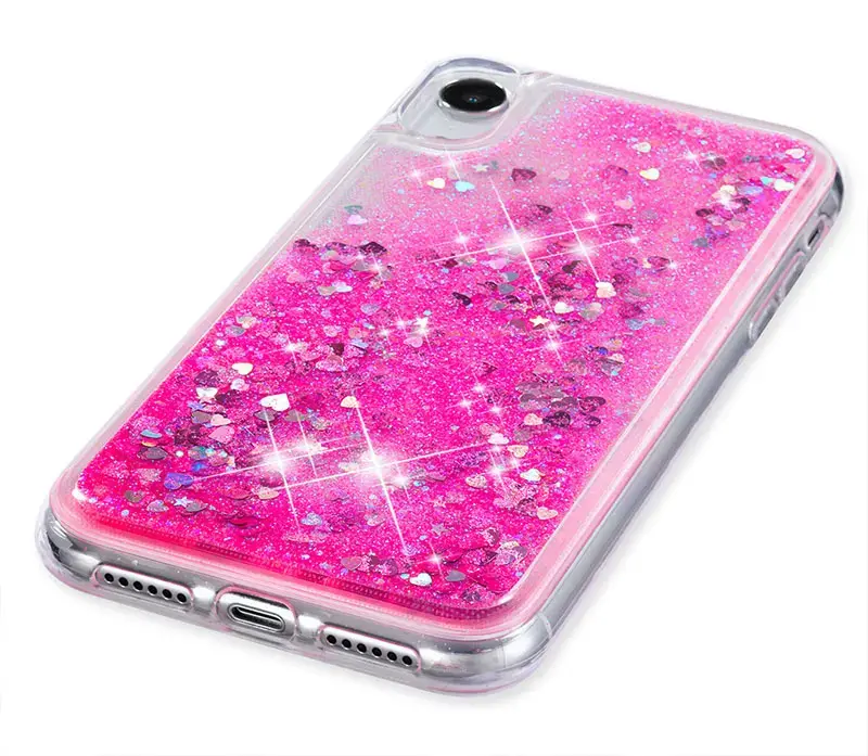 Glitter Case Girly Girls Women Bling Liquid Sparkle Fashion Flowing Quicksand Case for iPhone XR