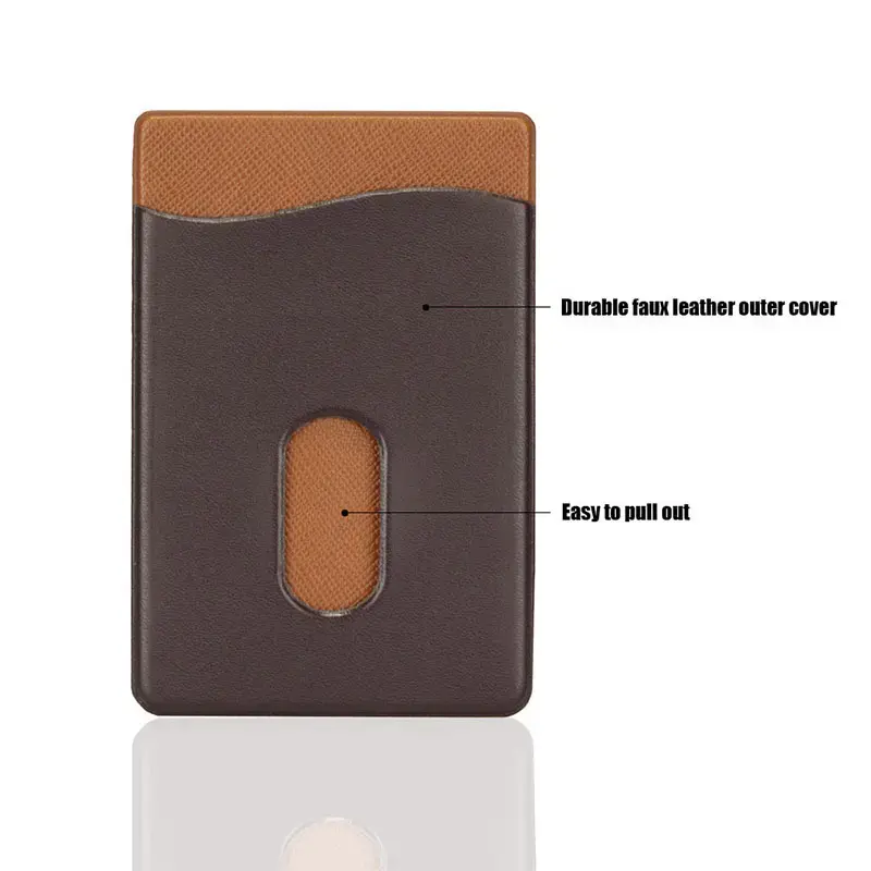 Premium Leather Phone Card Holder Stick On Wallet for iPhone