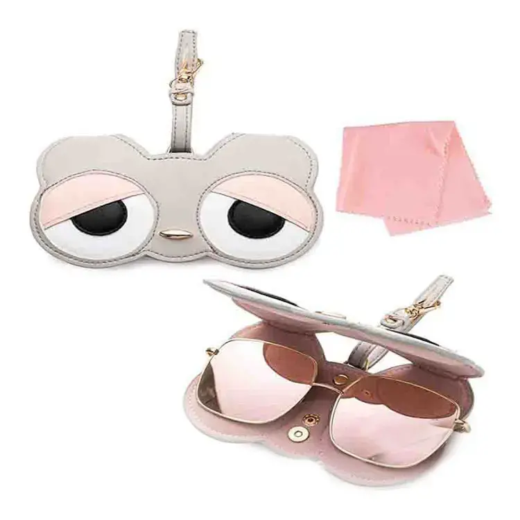 Portable Cortical Manually Pouch Glasses Box with pattern Sunglasses Box Leather 