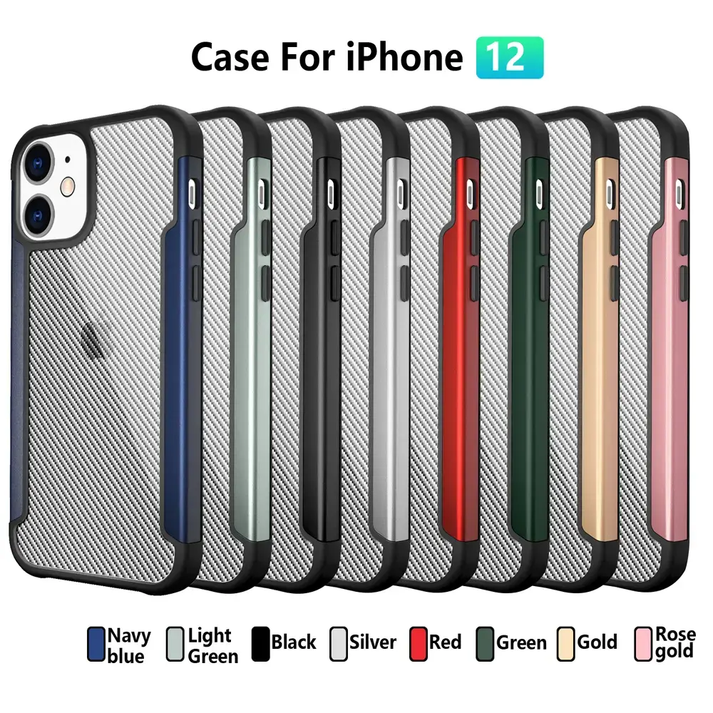 Shock Absorbing Protection PC TPU Case for iPhone 12 , Durable Aluminum Frame, 1.2 meter Drop Tested