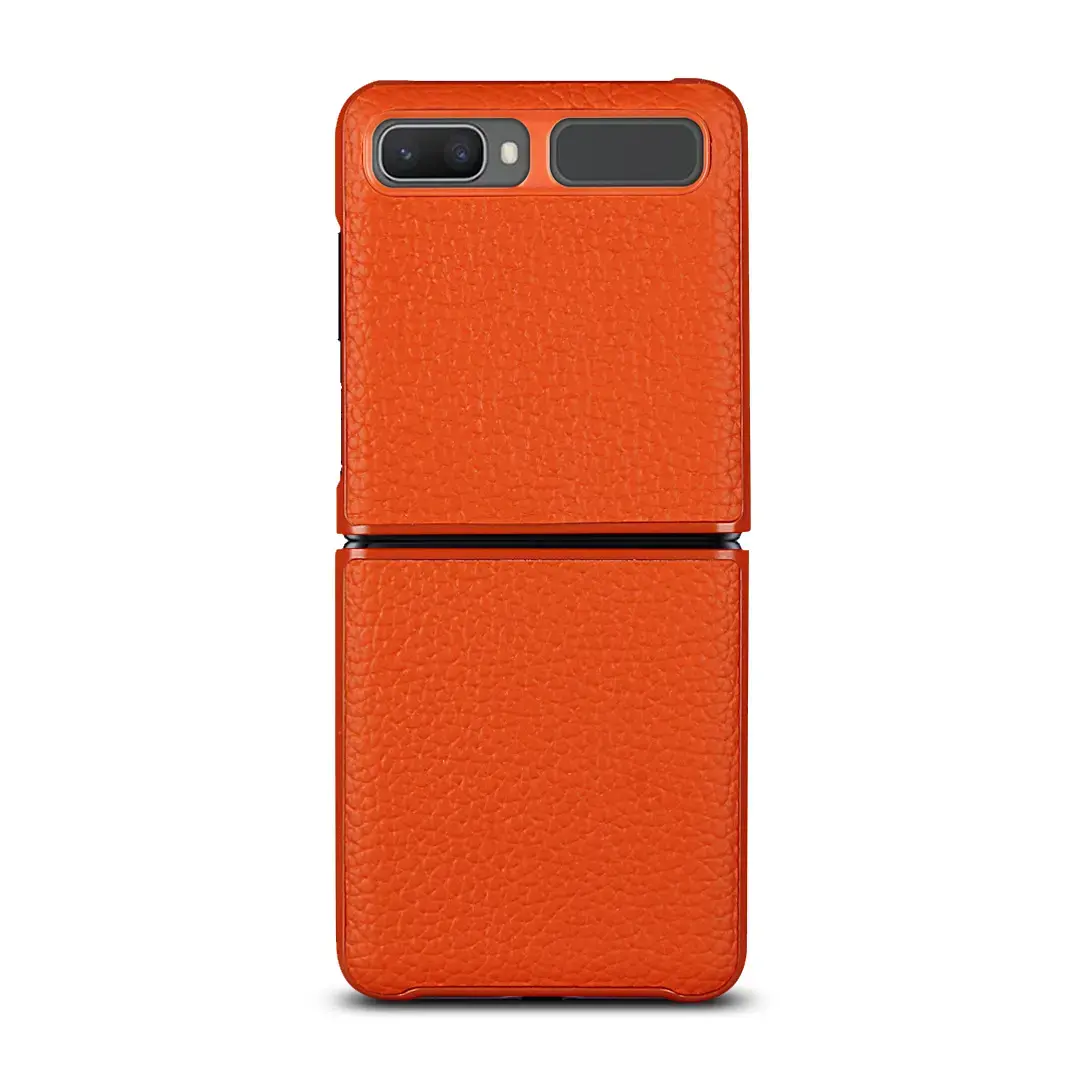 Samsung Galaxy Z Flip Case, Premium PU Leather Ultra Slim Shockproof Back Bumper Protective Case Cover 