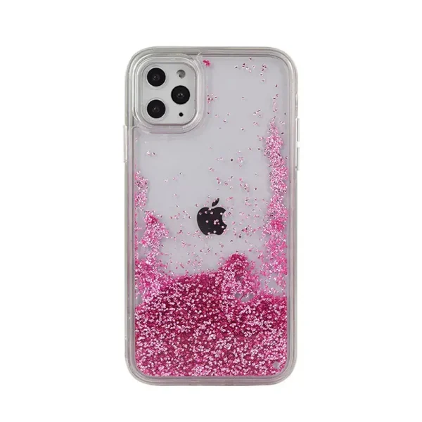 Customize bling bling liquid sand flowing mobile phone cases for iPhone 11