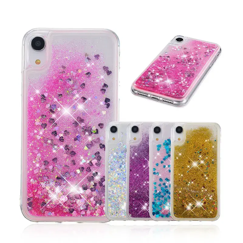 Customize Glitter Quicksand hard phone cases for iPhone XR