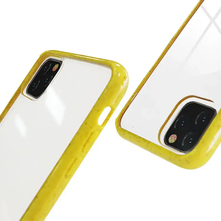 Hard back cover with soft bio degradable bumper cases for for iPhone 11 pro max