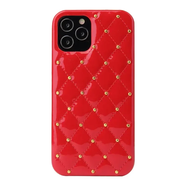 Luxury Leather case with Rivet Design Slim Cover,Unique Women Girls Lady Skin, Color Rivet Cases for iPhone 12