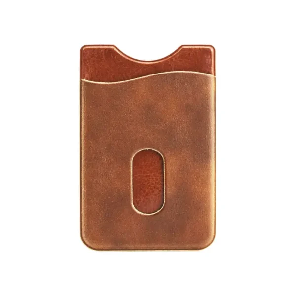 Premium Leather Phone Card Holder Stick On Wallet for iPhone and Android Smartphones