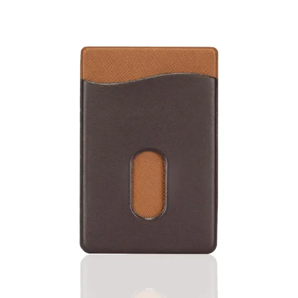 Premium Leather Phone Card Holder Stick On Wallet for iPhone and Android Smartphones