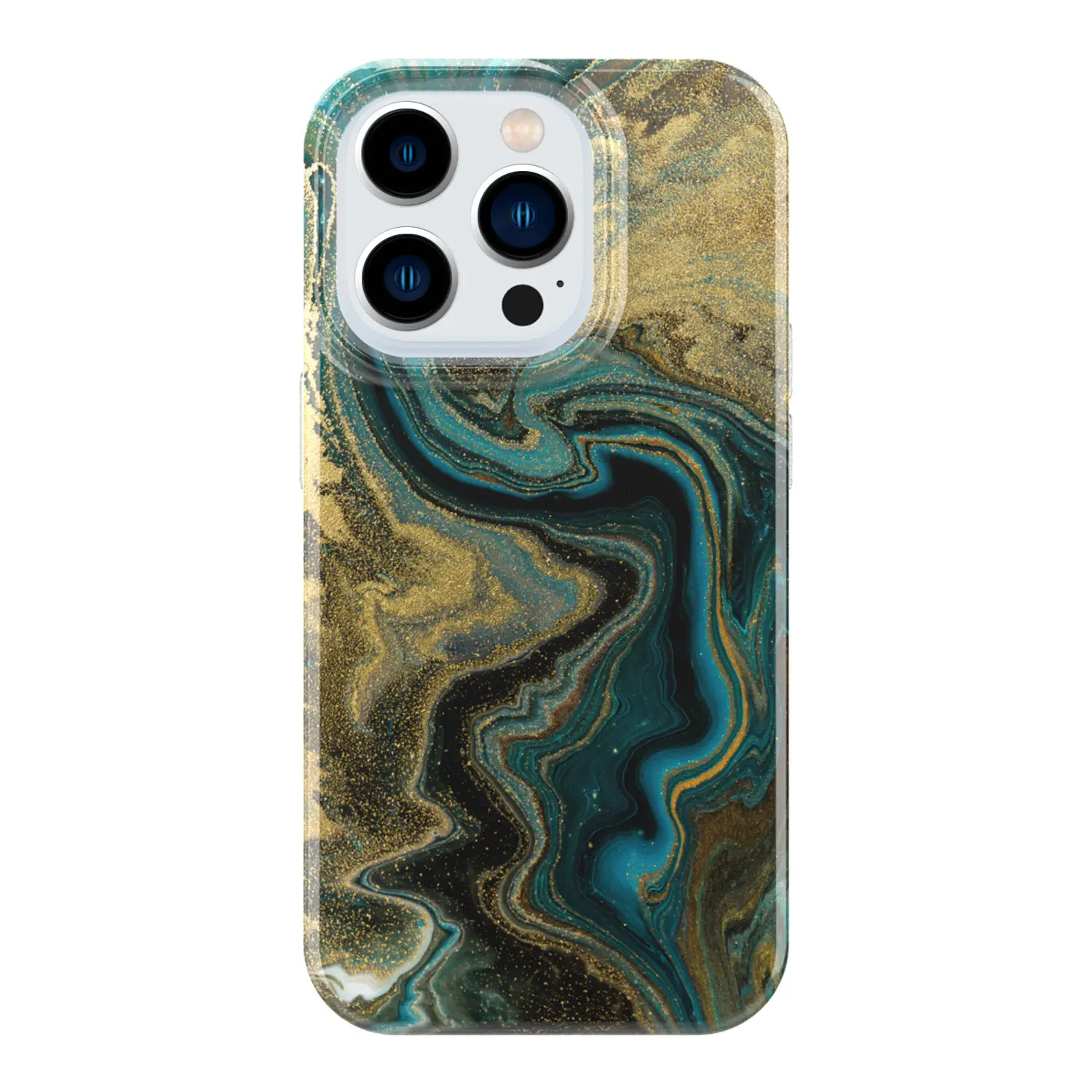 personalize phone case green marble pattern