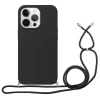 Black ecofriendly phone case iphone 15 pro lanyard