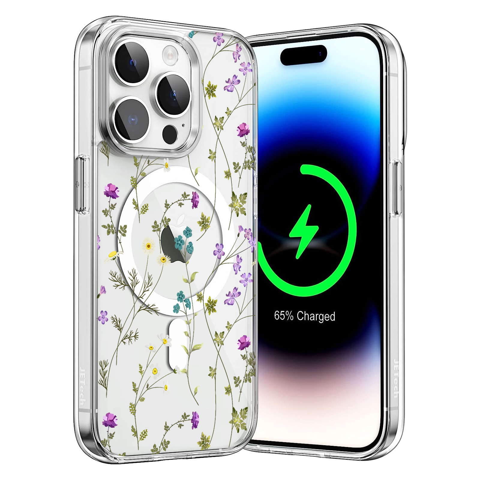 clear phone case with customs pattern for iphone 16 pro